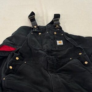 Carhartt Cold Weather Black Bib Overalls - Size 40x34